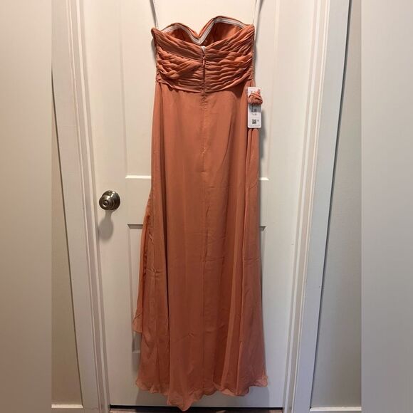 AZAZIE Women's Chiffon Maxi Party Dress Bridesmaid Prom Champaign Rose Size 6 - Picture 3 of 5